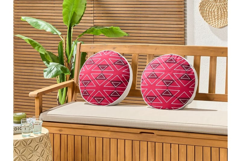 Santa Rosa Ulkotyyny 40 cm Pyöreä - Pinkki/Valkoinen - Kodintekstiilit & matot - Tyyny & torkkupeitto - Ulkotyyny