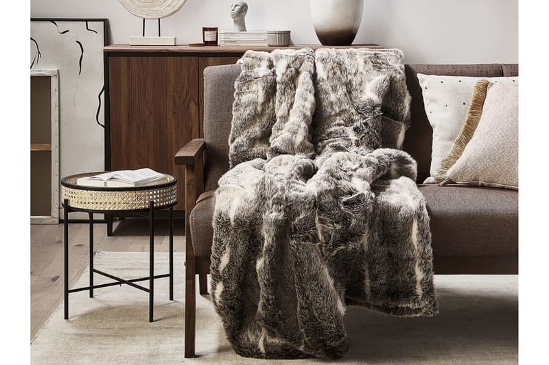 Peitto Imounsiss 150x200 cm Kaksipuolinen - Ruskea / Valkoinen - Kodintekstiilit & matot - Tyyny & torkkupeitto - Torkkupeitto & viltti - Sherpapeitto