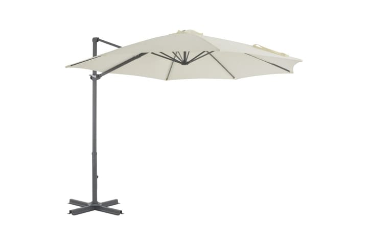 Riippuva aurinkovarjo alumiinipylväällä 300 cm hiekka - Beige - Sherpapeitto - Fleecepeitto - Torkkupeitto & viltti