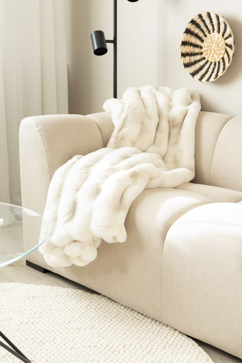 Torkkupeitto Åre 130x170 cm - Beige - Kodintekstiilit & matot - Tyyny & torkkupeitto - Torkkupeitto & viltti - Sherpapeitto