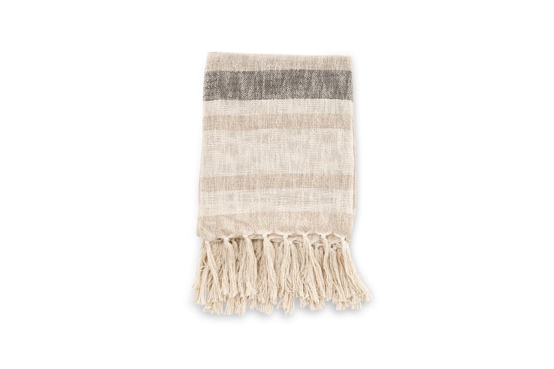 Torkkupeitto Sandy 130x170 cm - Luonnonvalk/tummanvihreä/beige - Kodintekstiilit & matot - Tyyny & torkkupeitto - Torkkupeitto & viltti - Sherpapeitto