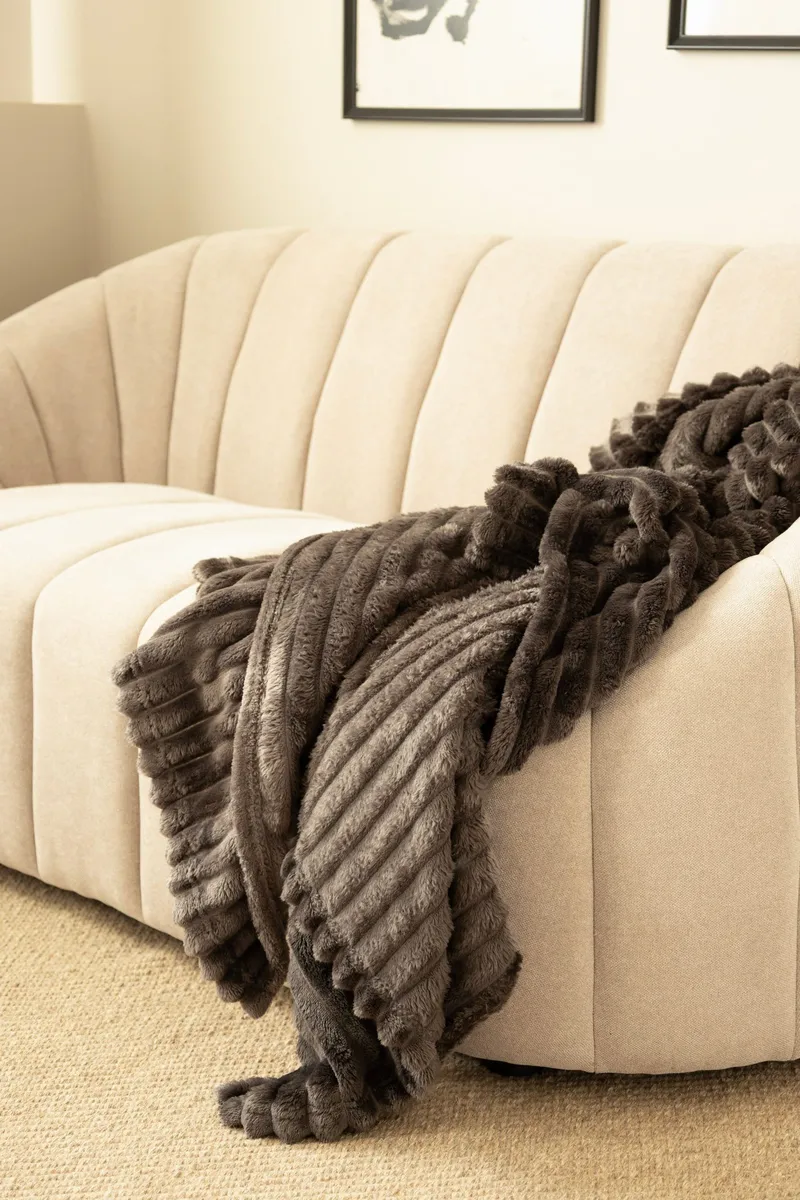 Torkkupeitto Stripe 130x170 cm - Grafiitti - Kodintekstiilit & matot - Tyyny & torkkupeitto - Torkkupeitto & viltti - Sherpapeitto
