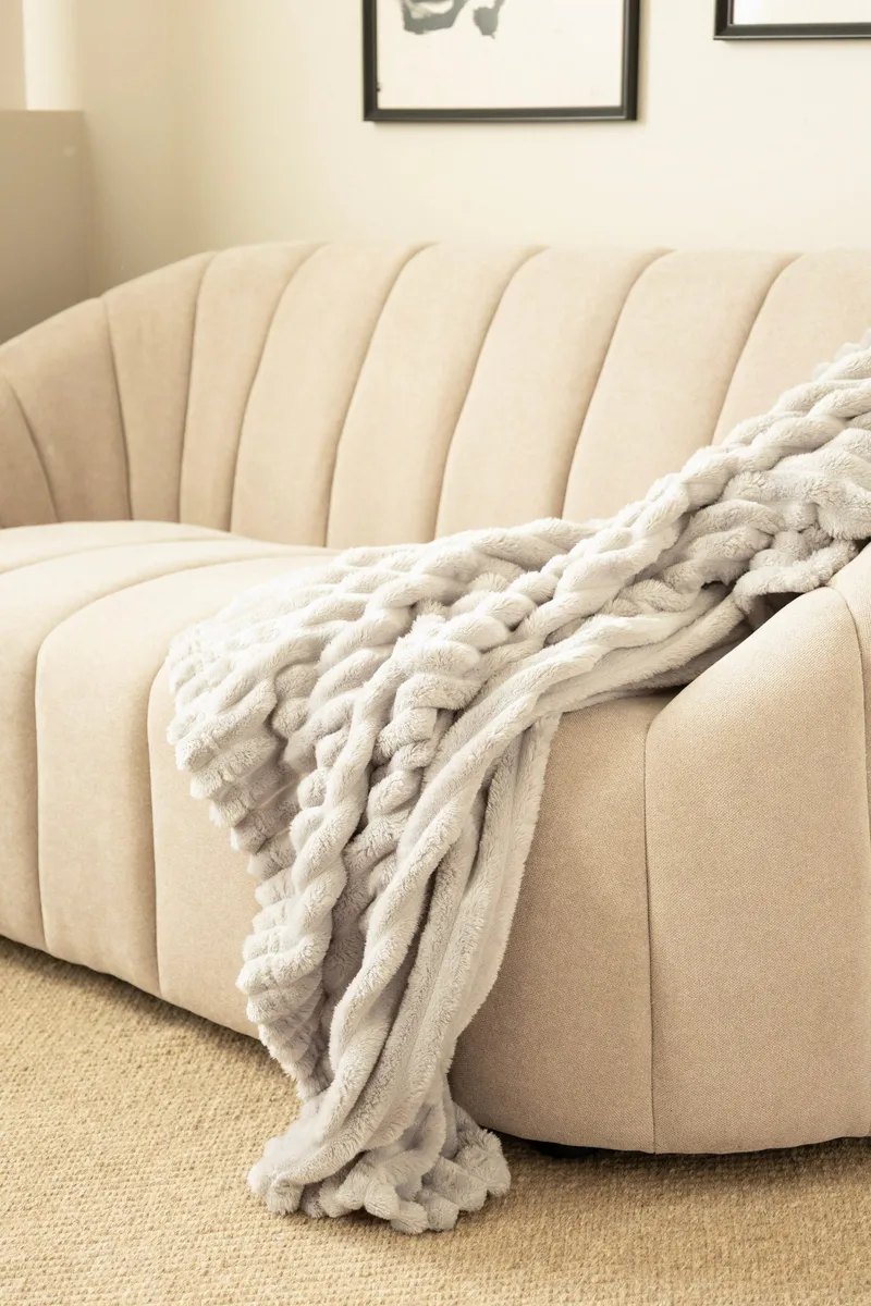 Torkkupeitto Stripe 130x170 cm - Hopea - Kodintekstiilit & matot - Tyyny & torkkupeitto - Torkkupeitto & viltti - Sherpapeitto