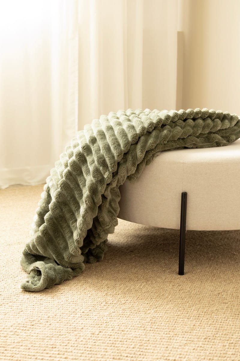 Torkkupeitto Stripe 130x170 cm - Vihreä - Kodintekstiilit & matot - Tyyny & torkkupeitto - Torkkupeitto & viltti - Sherpapeitto