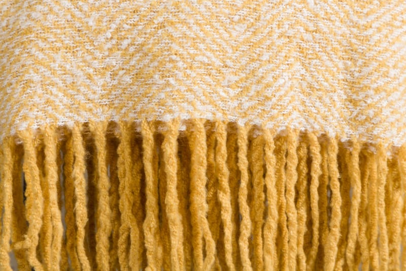 Torkkupeitto Toby 130x170 cm - Keltainen/valkoinen - Kodintekstiilit & matot - Tyyny & torkkupeitto - Torkkupeitto & viltti - Sherpapeitto