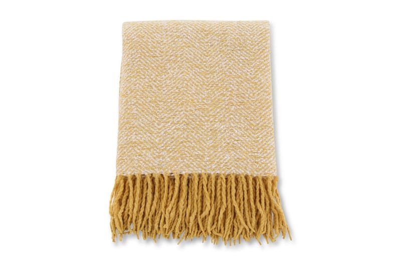 Torkkupeitto Toby 130x170 cm, Keltainen/valkoinen