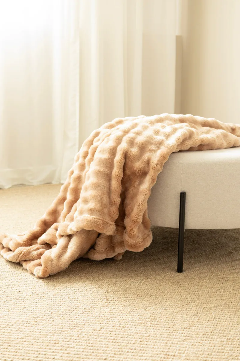 Torkkupeitto Pom Pom 150x220 cm, Karamelli
