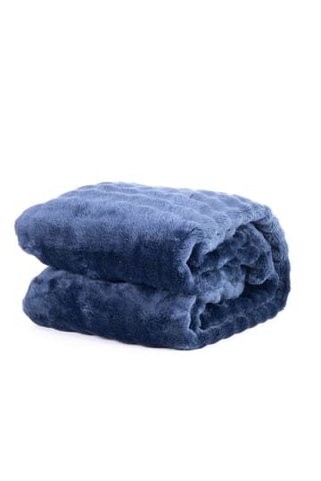 Torkkupeitto Pom Pom 150x220 cm - Laivastonsininen - Kodintekstiilit & matot - Tyyny & torkkupeitto - Torkkupeitto & viltti - Sherpapeitto