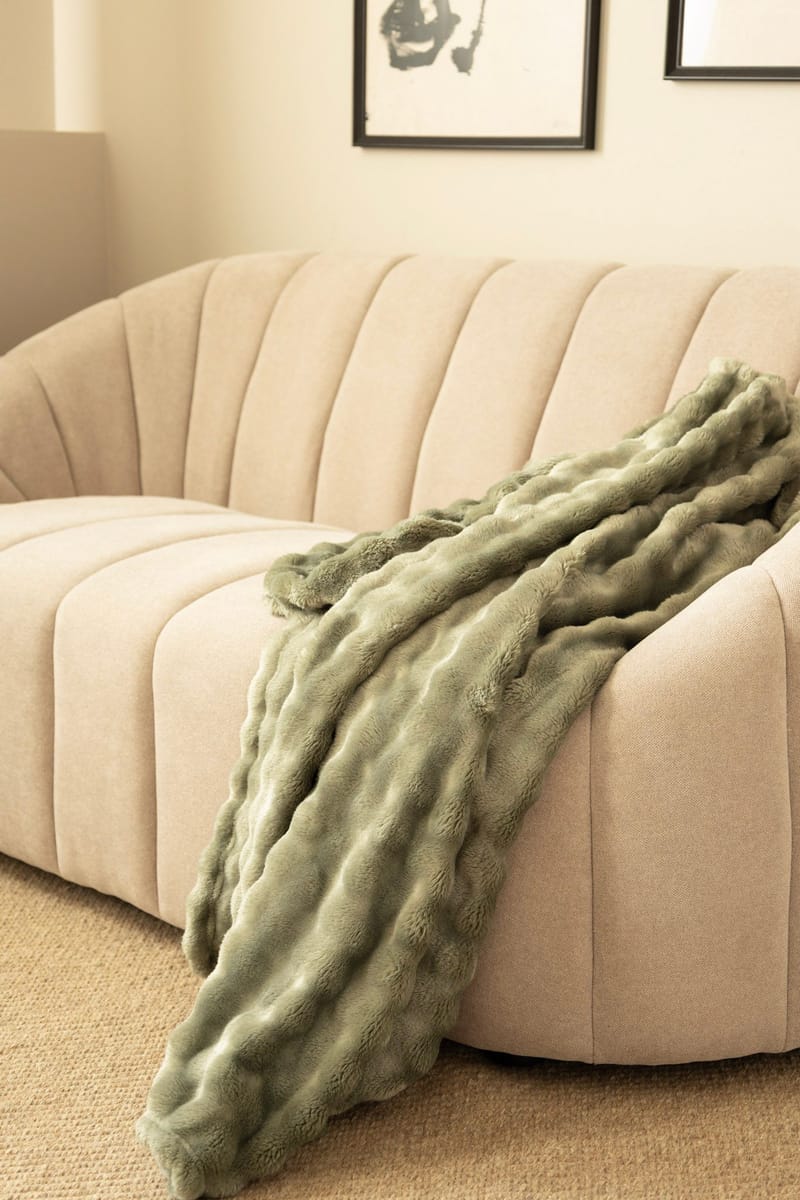 Torkkupeitto Pom Pom 130x170 cm - Vihreä - Kodintekstiilit & matot - Tyyny & torkkupeitto - Torkkupeitto & viltti - Sherpapeitto