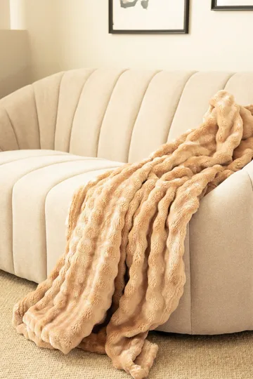 Torkkupeitto Pom Pom 150x220 cm - Karamelli - Kodintekstiilit & matot - Tyyny & torkkupeitto - Torkkupeitto & viltti - Sherpapeitto