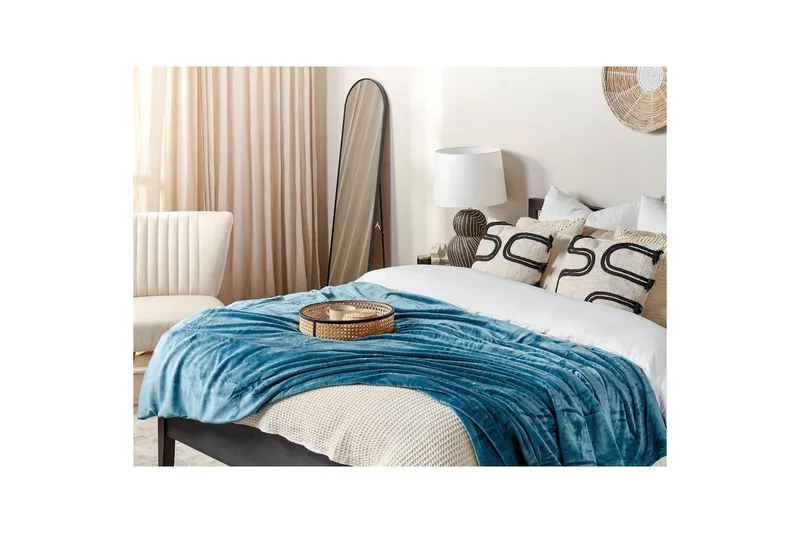 Viltti Bayburt Sininen, 150x200 cm - Sininen, 150x200 cm - Kodintekstiilit & matot - Tyyny & torkkupeitto - Torkkupeitto & viltti - Sherpapeitto