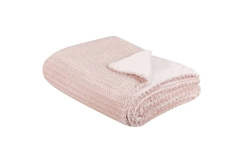 Viltti Bjas Vaaleanpunainen, 150x200 cm - Vaaleanpunainen, 150x200 cm - Kodintekstiilit & matot - Tyyny & torkkupeitto - Torkkupeitto & viltti - Sherpapeitto