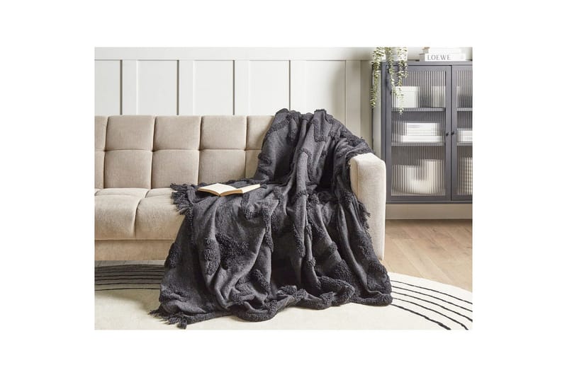 Viltti Chack Harmaa/musta, 200x220 cm - Harmaa/musta, 200x220 cm - Kodintekstiilit & matot - Tyyny & torkkupeitto - Torkkupeitto & viltti - Sherpapeitto