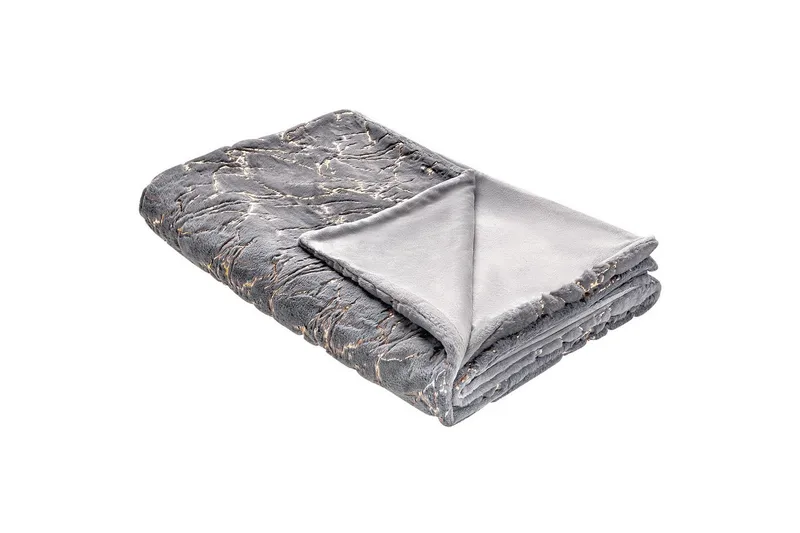 Viltti Godavari Harmaa/kulta, 130x180 cm - Harmaa/kulta, 130x180 cm - Kodintekstiilit & matot - Tyyny & torkkupeitto - Torkkupeitto & viltti - Sherpapeitto