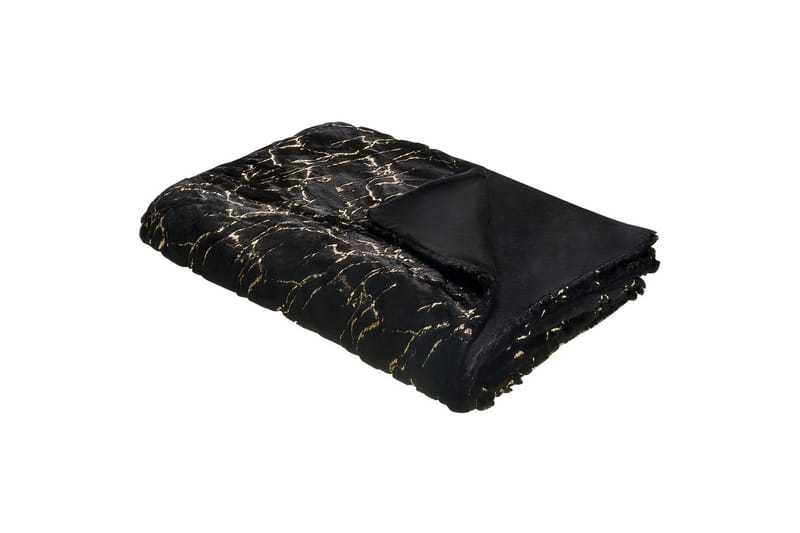 Viltti Godavari Musta/Kulta, 130x180 cm - Musta/Kulta, 130x180 cm - Kodintekstiilit & matot - Tyyny & torkkupeitto - Torkkupeitto & viltti - Sherpapeitto