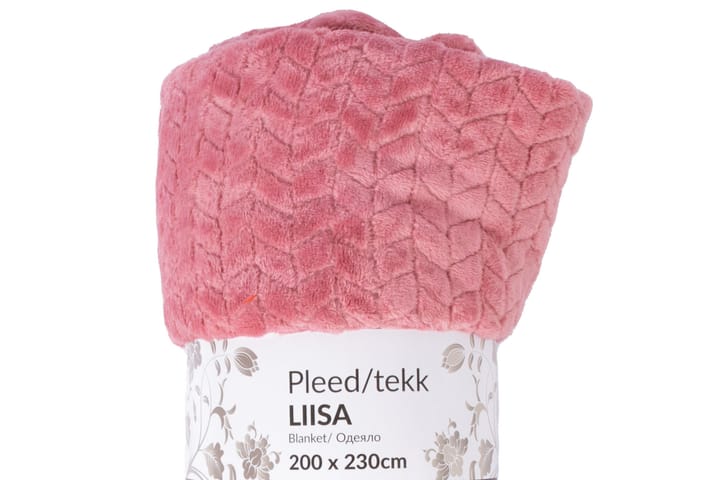 Viltti Liisa XL 200x230 cm Vaaleanpunainen - Sherpapeitto - Fleecepeitto - Torkkupeitto & viltti