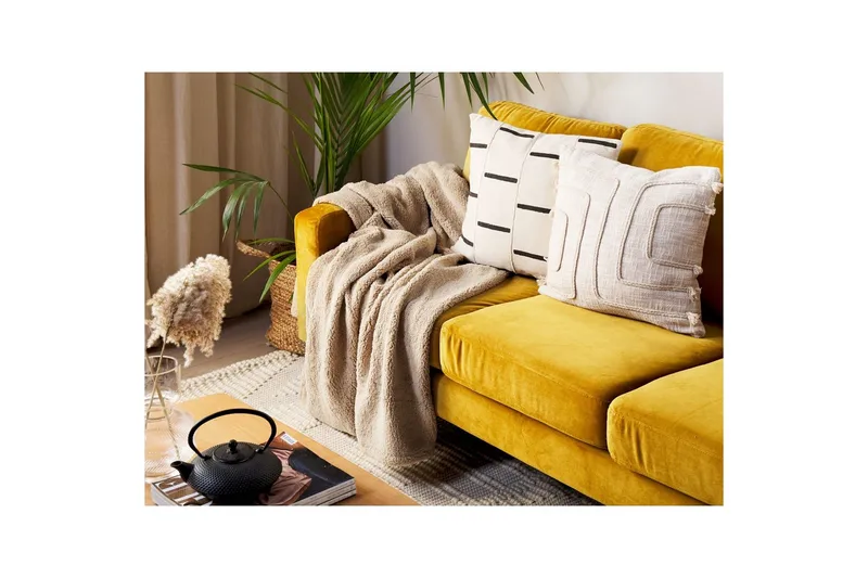 Viltti Mirge Beige - Beige - Kodintekstiilit & matot - Tyyny & torkkupeitto - Torkkupeitto & viltti - Sherpapeitto