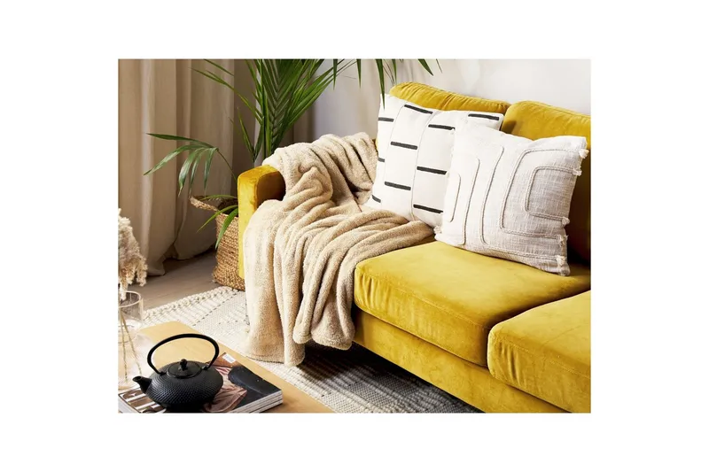 Viltti Namdu Beige - Beige - Kodintekstiilit & matot - Tyyny & torkkupeitto - Torkkupeitto & viltti - Sherpapeitto