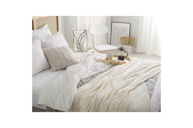 Viltti Samur Valkoinen, 150x200 cm - Valkoinen, 150x200 cm - Kodintekstiilit & matot - Tyyny & torkkupeitto - Torkkupeitto & viltti - Sherpapeitto