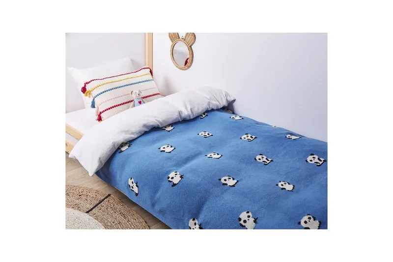 Viltti Talokan Sininen/musta/valkoinen - Sininen/musta/valkoinen - Kodintekstiilit & matot - Tyyny & torkkupeitto - Torkkupeitto & viltti - Sherpapeitto