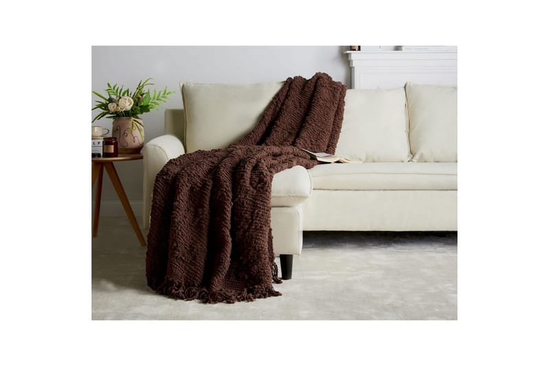 Viltti Vella Ruskea, 200x220 cm - Ruskea, 200x220 cm - Kodintekstiilit & matot - Tyyny & torkkupeitto - Torkkupeitto & viltti - Sherpapeitto