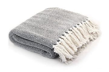 Viltti puuvilla kalanruotokuvio 125x150 cm laivastonsininen - Sininen - Kodintekstiilit & matot - Tyyny & torkkupeitto - Torkkupeitto & viltti - Sherpapeitto