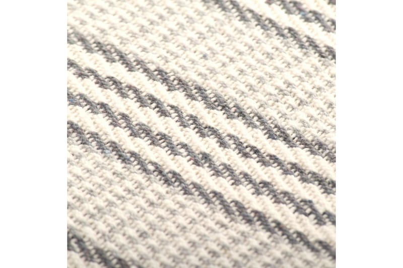 Viltti puuvilla raidat 125x150cm harmaa ja valkoinen - Harmaa - Kodintekstiilit & matot - Tyyny & torkkupeitto - Torkkupeitto & viltti - Sherpapeitto