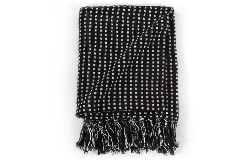Viltti puuvilla neliöt 160x210 cm musta - Musta - Kodintekstiilit & matot - Tyyny & torkkupeitto - Torkkupeitto & viltti - Sherpapeitto