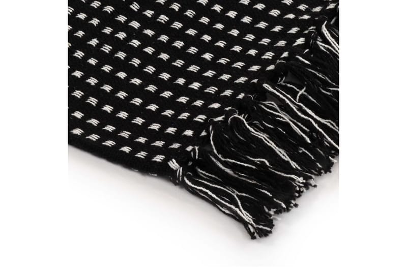 Viltti puuvilla neliöt 160x210 cm musta - Musta - Kodintekstiilit & matot - Tyyny & torkkupeitto - Torkkupeitto & viltti - Sherpapeitto