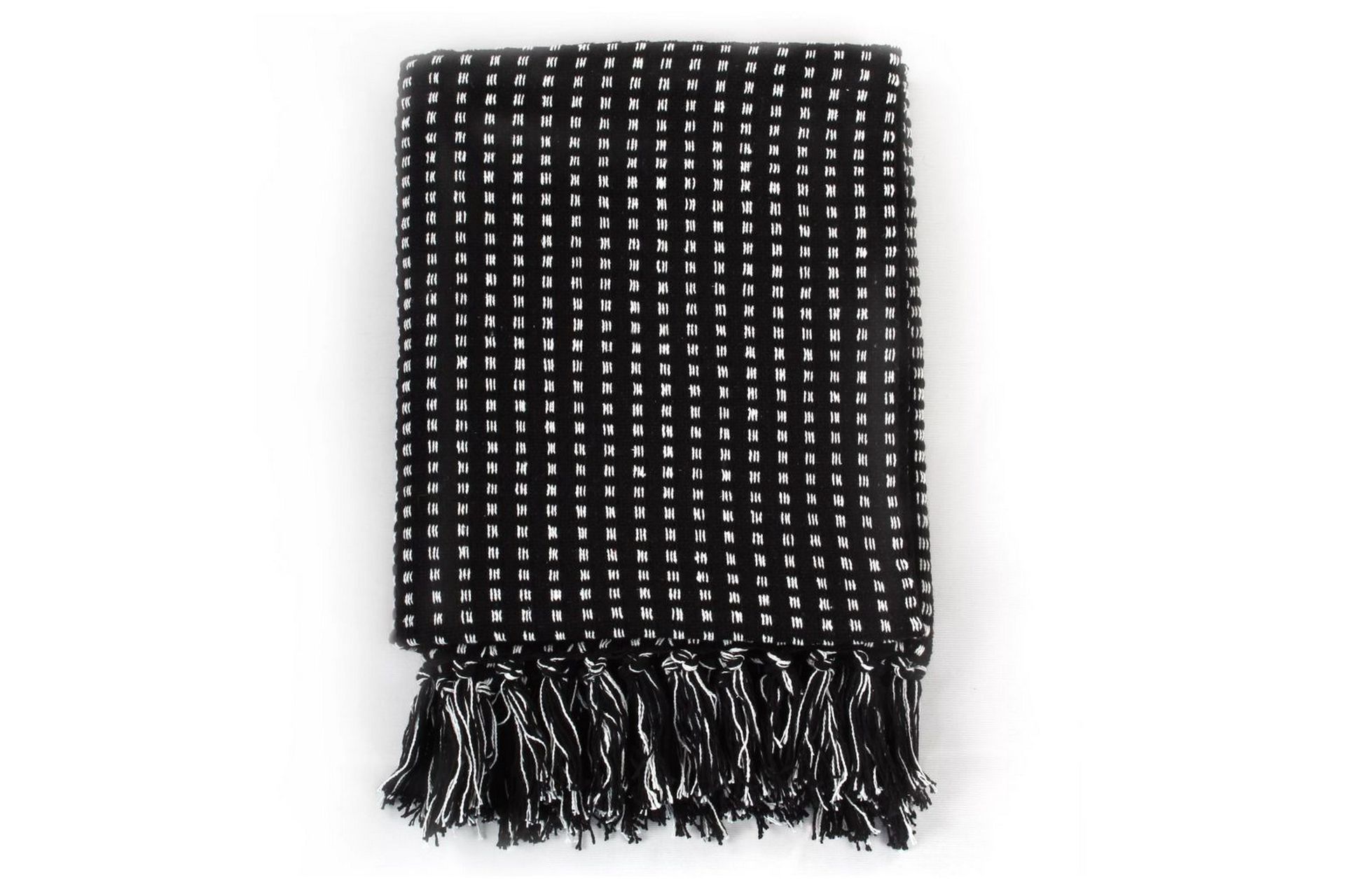 Viltti puuvilla neliöt 125x150 cm musta - Musta - Kodintekstiilit & matot - Tyyny & torkkupeitto - Torkkupeitto & viltti - Sherpapeitto