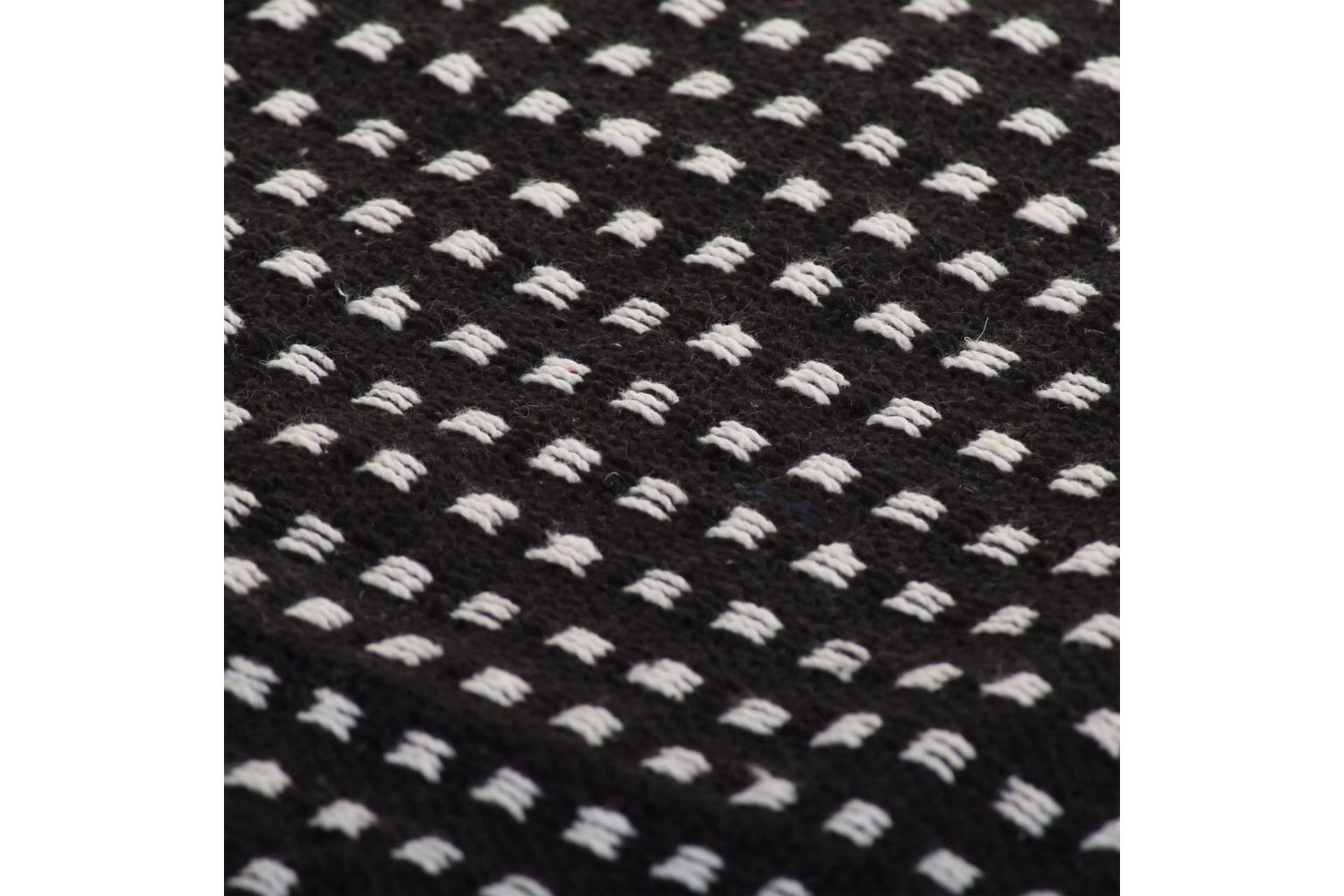 Viltti puuvilla neliöt 125x150 cm musta - Musta - Kodintekstiilit & matot - Tyyny & torkkupeitto - Torkkupeitto & viltti - Sherpapeitto