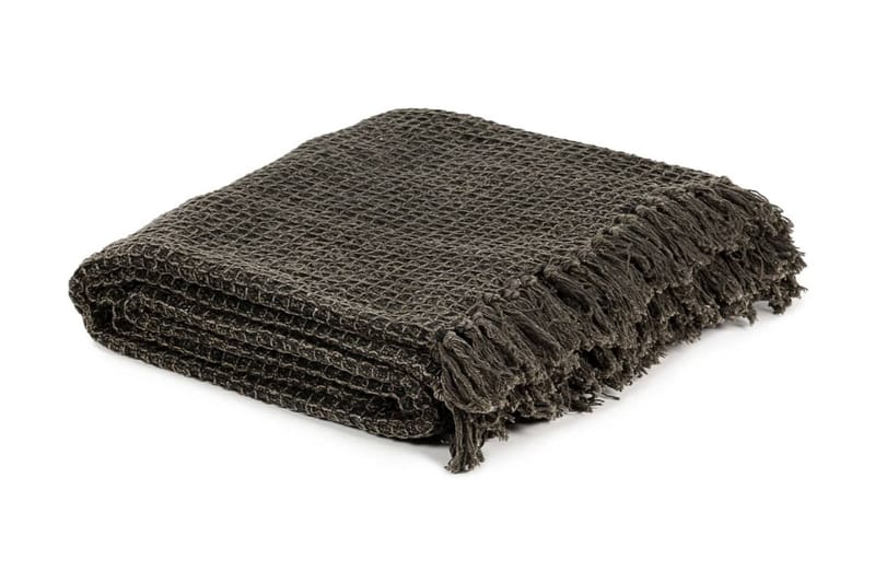 Viltti puuvilla 125x150 cm antrasiitti/ruskea - Harmaa - Kodintekstiilit & matot - Tyyny & torkkupeitto - Torkkupeitto & viltti - Sherpapeitto