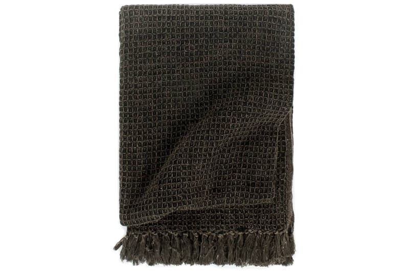 Viltti puuvilla 125x150 cm antrasiitti/ruskea - Harmaa - Kodintekstiilit & matot - Tyyny & torkkupeitto - Torkkupeitto & viltti - Sherpapeitto
