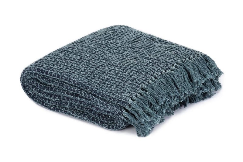 Viltti puuvilla 125x150 cm indigonsininen - Sininen - Kodintekstiilit & matot - Tyyny & torkkupeitto - Torkkupeitto & viltti - Sherpapeitto
