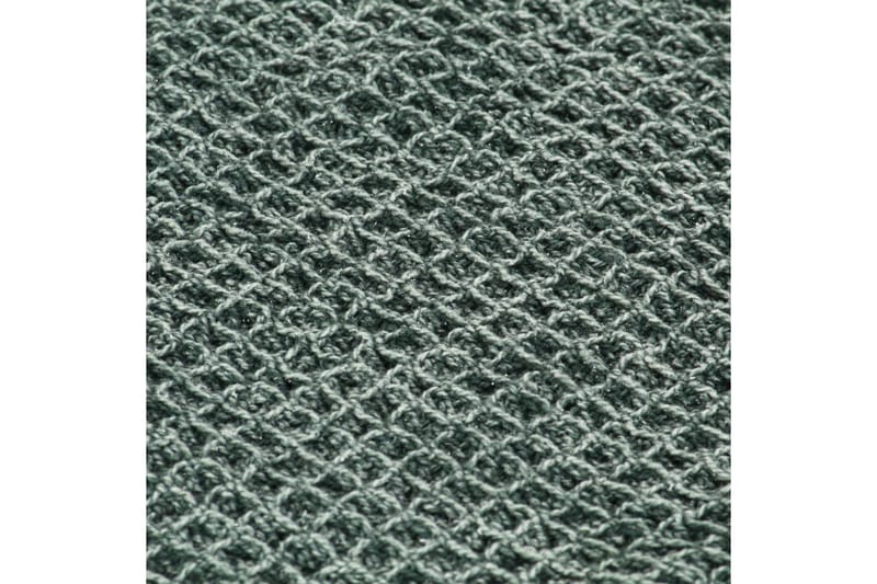 Viltti puuvilla 125x150 cm tummanvihreä - Vihreä - Kodintekstiilit & matot - Tyyny & torkkupeitto - Torkkupeitto & viltti - Sherpapeitto