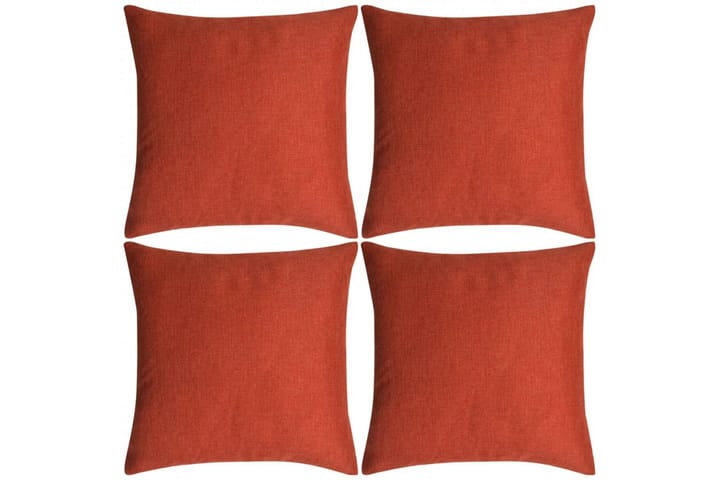 Tyynynpäällinen Pellavatyylinen Terrakotta 4kpl 50 x 50 cm - Oranssi - Tyynynpäälliset
