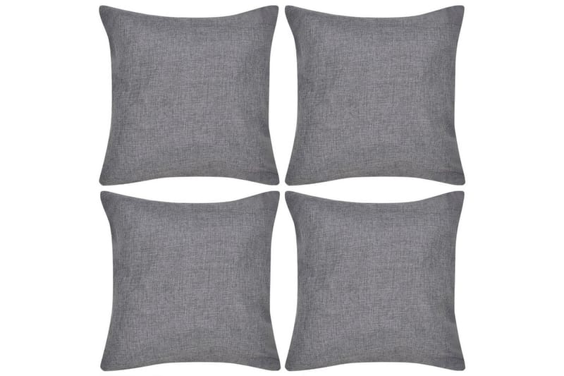 Antrasiitti Tyynynpäällinen Pellavatyylinen 4 kpl 40 x 40 cm - Harmaa - Kodintekstiilit & matot - Tyyny & torkkupeitto - Tyynynpäälliset