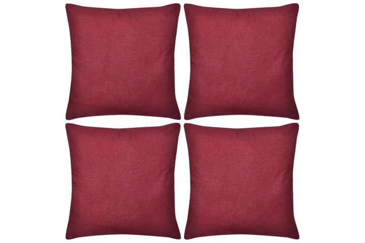 Viininpunainen Tyynynpäällinen Puuvilla 4kpl 50 x 50 cm - Punainen - Tyynynpäälliset