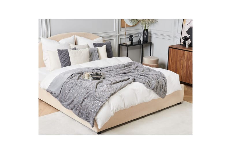 Viltti Alazeya Harmaa/kulta, 130x180 cm - Harmaa/kulta, 130x180 cm - Kodintekstiilit & matot - Tyyny & torkkupeitto - Torkkupeitto & viltti - Sherpapeitto