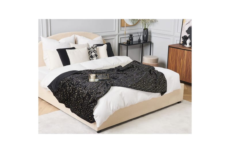 Viltti Alazeya Musta/Kulta, 150x200 cm - Musta/Kulta, 150x200 cm - Kodintekstiilit & matot - Tyyny & torkkupeitto - Torkkupeitto & viltti - Sherpapeitto