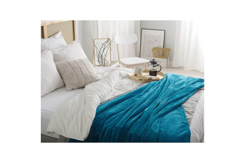 Viltti Saitler Sininen, 200x220 cm - Sininen, 200x220 cm - Kodintekstiilit & matot - Tyyny & torkkupeitto - Torkkupeitto & viltti