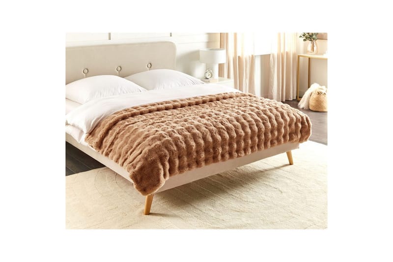 Viltti Salka Ruskea, 150x200 cm - Ruskea, 150x200 cm - Kodintekstiilit & matot - Tyyny & torkkupeitto - Torkkupeitto & viltti - Sherpapeitto