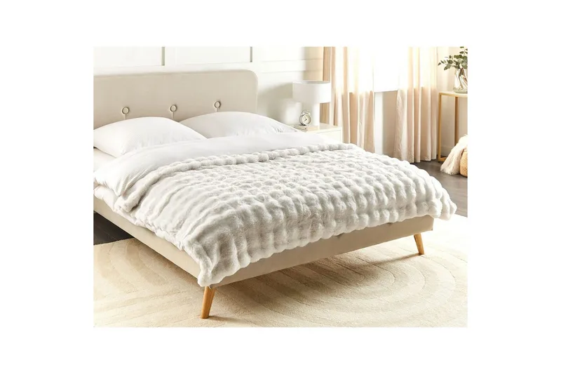 Viltti Salka Valkoinen, 150x200 cm - Valkoinen, 150x200 cm - Kodintekstiilit & matot - Tyyny & torkkupeitto - Torkkupeitto & viltti - Sherpapeitto