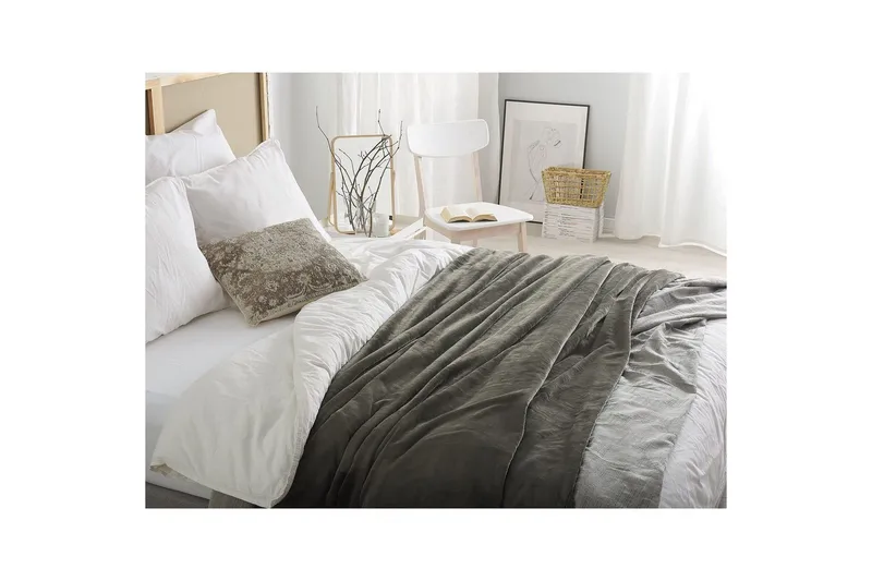 Viltti Terke Harmaa - Harmaa - Kodintekstiilit & matot - Tyyny & torkkupeitto - Torkkupeitto & viltti