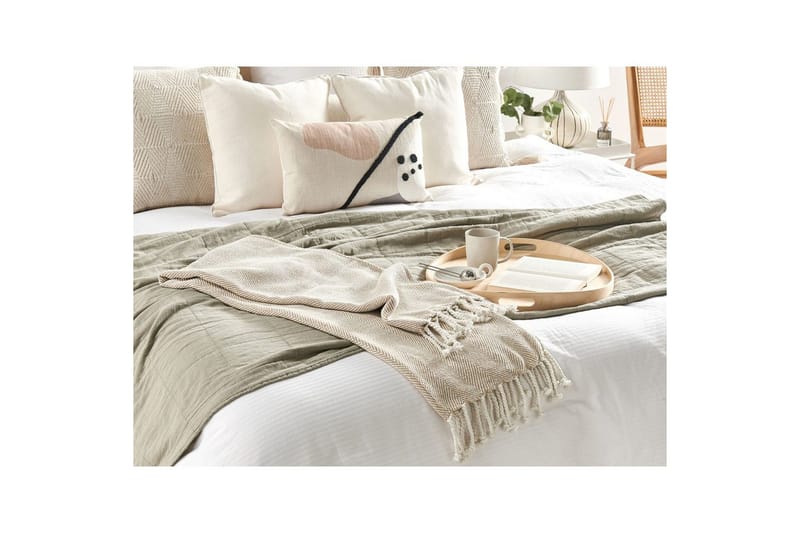 Viltti Tilmi Beige/valkoinen - Beige/valkoinen - Kodintekstiilit & matot - Tyyny & torkkupeitto - Torkkupeitto & viltti