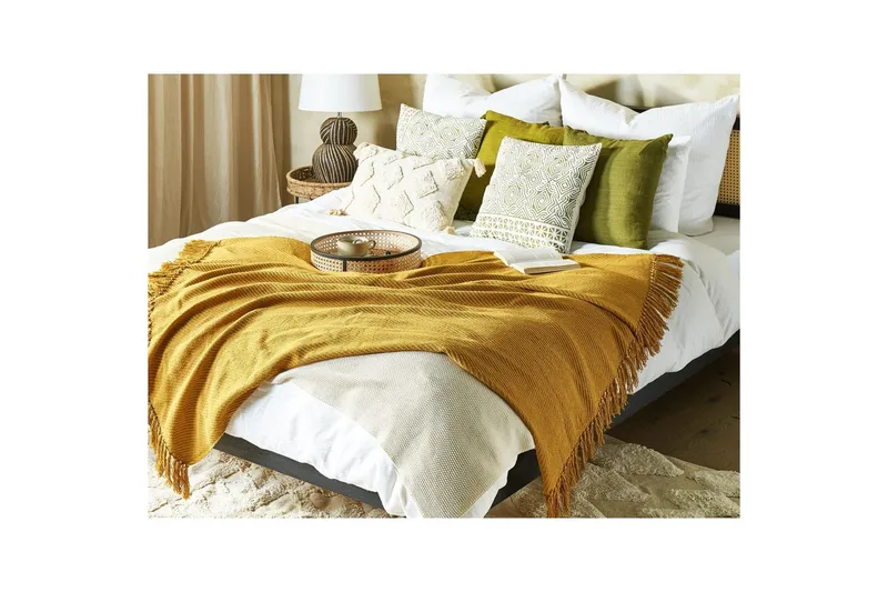 Viltti Yarsa Keltainen - Keltainen - Kodintekstiilit & matot - Tyyny & torkkupeitto - Torkkupeitto & viltti