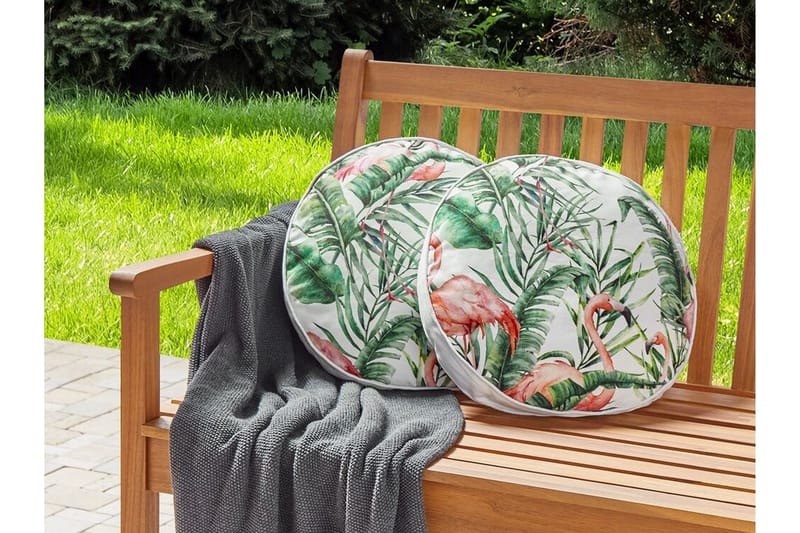 Visper Ulkotyyny 40 cm Pyöreä - Valkoinen/Vihreä/Vaaleanpunainen - Kodintekstiilit & matot - Tyyny & torkkupeitto - Ulkotyyny