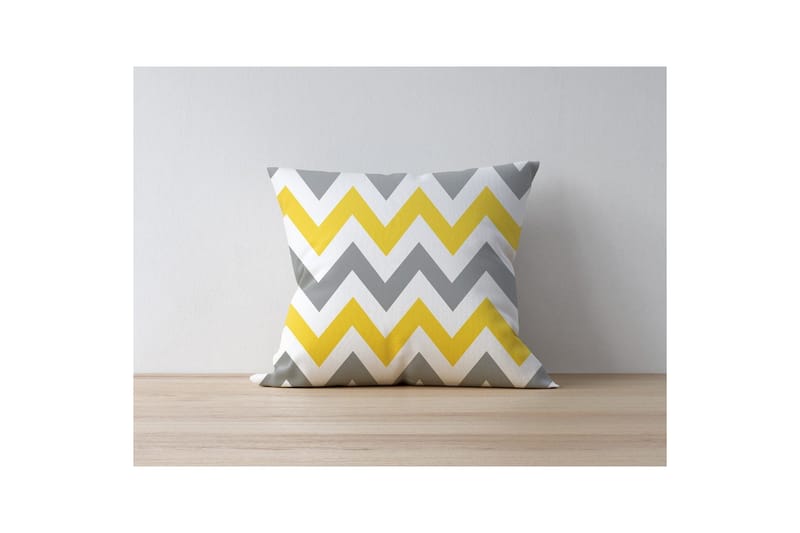 Zerra Koristetyyny 43x43 cm, Keltainen/Harmaa