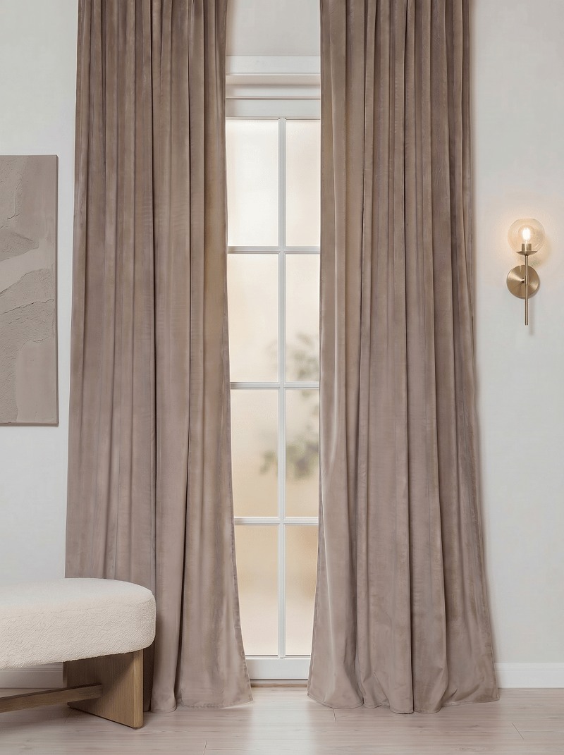 Verho Elsa 140x250 cm - Greige - Kodintekstiilit & matot - Verhot - Sivuverho - Verho rypytysnauhalla