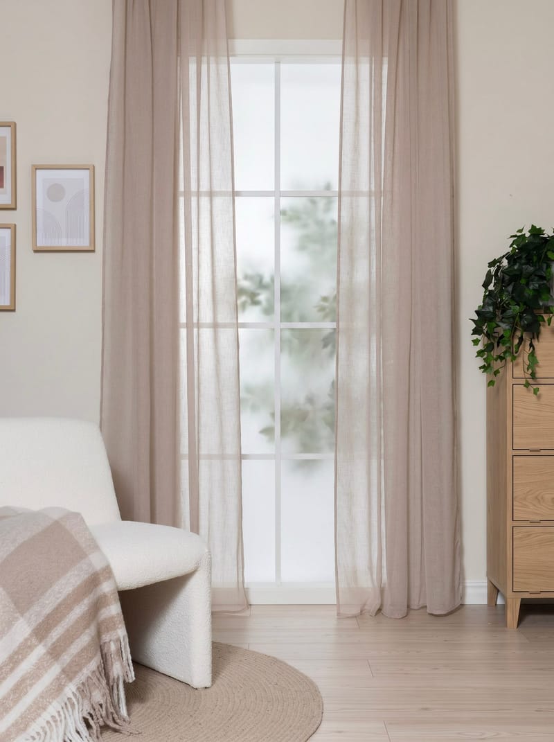 Verho Felicia 140x240 cm - Pellavanbeige - Kodintekstiilit & matot - Verhot